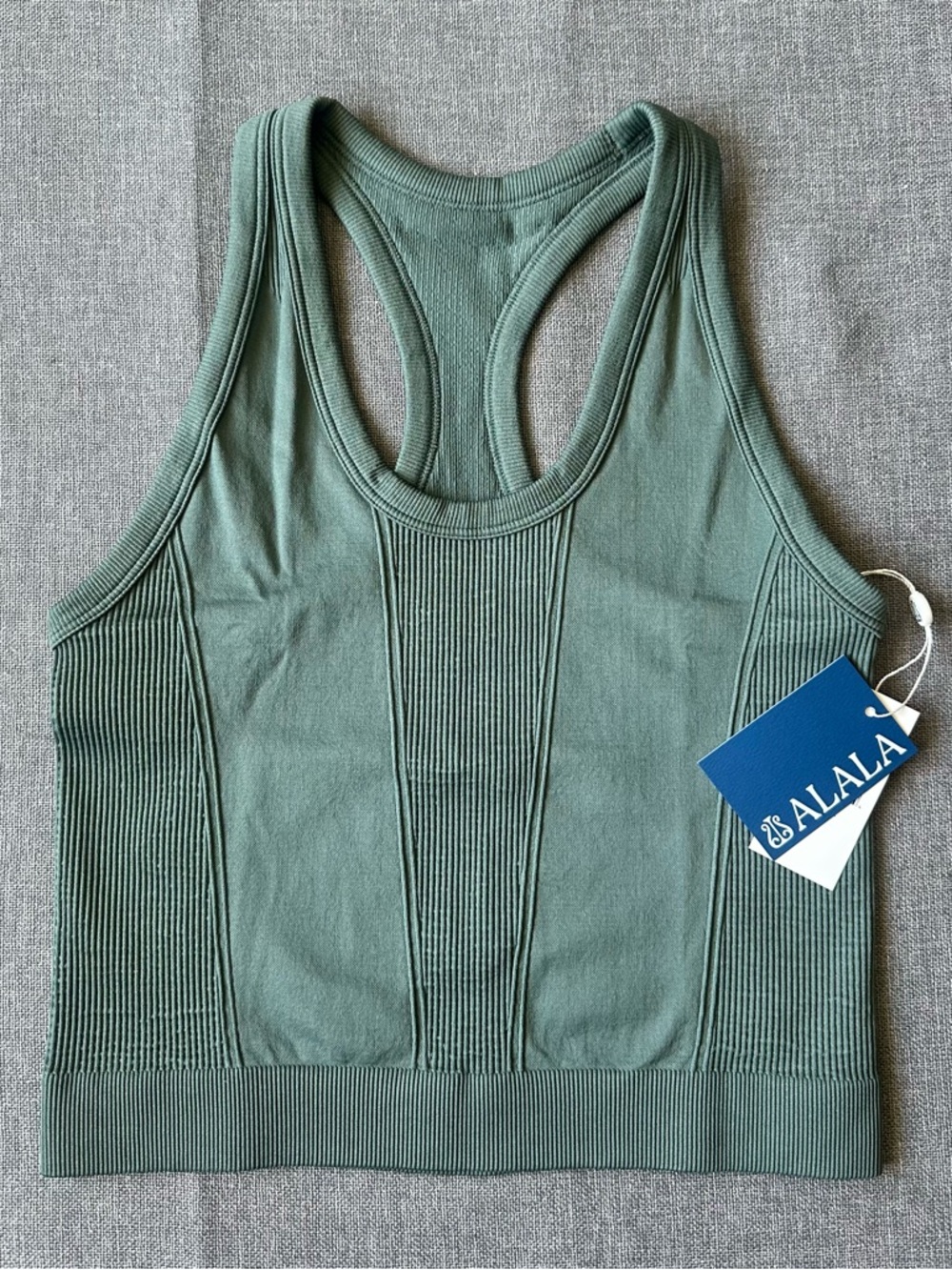 Alala Barre Racer Seamless Sage Tank Top New - Picture 3 of 8